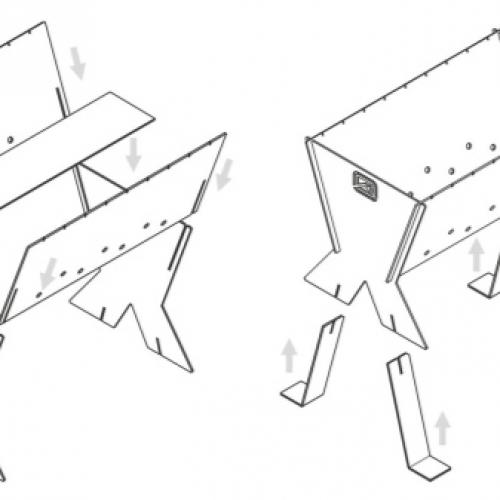 Чертеж складывающегося мангала