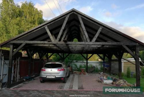 Навес для машины своими руками из дерева. Деревянный навес для хранения двух автомобилей своими руками