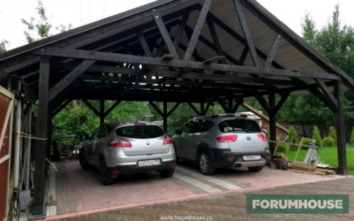 Навес для машины своими руками из дерева. Деревянный навес для хранения двух автомобилей своими руками