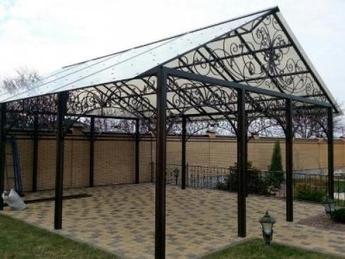 Навес для машины из поликарбоната односкатный. Разновидности навесов 18