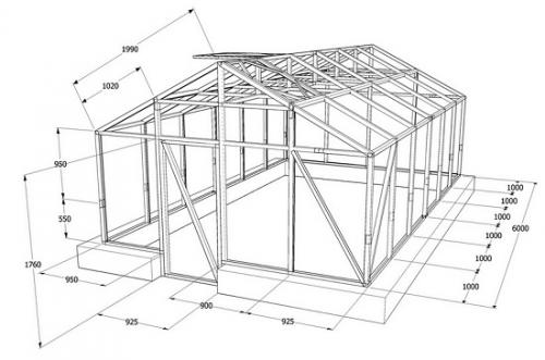 Теплица из профильной трубы 6х3 своими руками. Чертежи конструкций разного типа 03 Теплица из профильной трубы 6х3 своими руками. Чертежи конструкций разного типа 03
