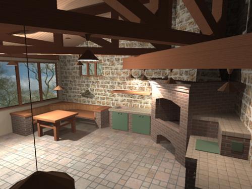 Печь с мангалом для беседки. Виды печей 06