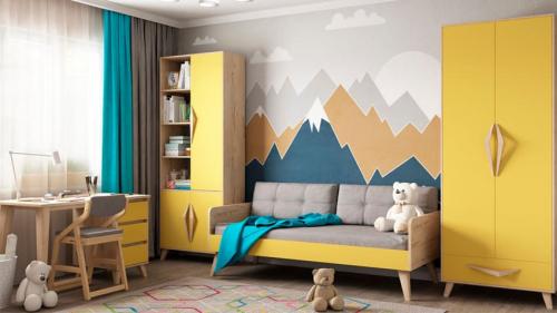 Современная детская комната в скандинавском стиле для девочки. Выбираем покрытие для стен 37