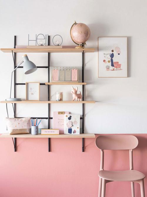Современная детская комната в скандинавском стиле для девочки. Выбираем покрытие для стен 07