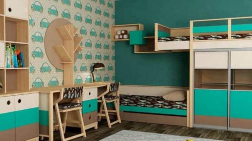 Современная детская комната в скандинавском стиле для девочки. Выбираем покрытие для стен 25