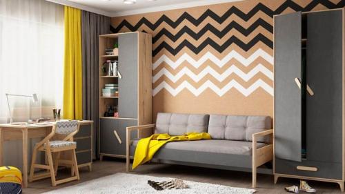 Современная детская комната в скандинавском стиле для девочки. Выбираем покрытие для стен 38