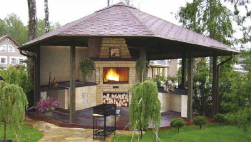 Чертежи беседок с мангалом. Барбекю