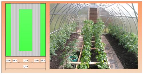 Обустройство теплицы 3 н.  Лучшие идеи планировки расположения грядок в теплице 3 на 4: чертежи, размеры, оптимальное расходование пространства