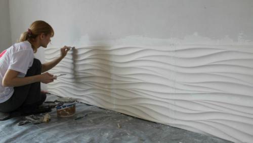 На что клеить гипсовые панели. Приклеивание 3D панелей