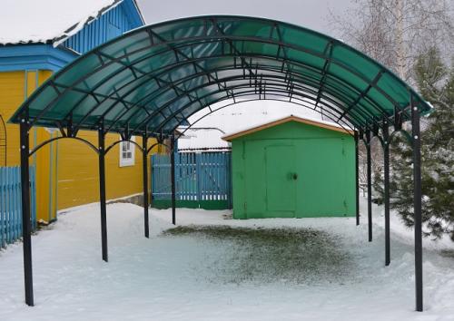 Готовый навес для автомобиля. Подготовка проекта
