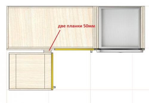 Угловой навесной кухонный шкаф чертеж. Самый недорогой угловой нижний модуль для кухни