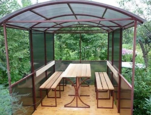 Какие особенности должна иметь конструкция беседки из профильной трубы. Беседка из профильной трубы: материалы, конструкции, этапы строительства