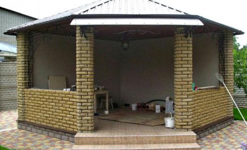 Строим беседку с барбекю из кирпича. Преимущество беседки из кирпича 06