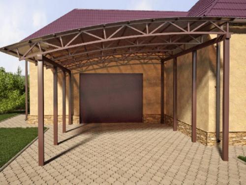 Навес для машины односкатный чертеж. Типы навесных строений
