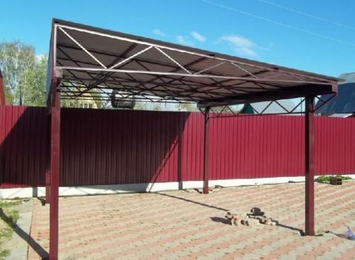 Навес для машины односкатный чертеж. Типы навесных строений