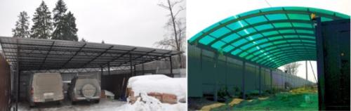 Каркас навеса из профильной трубы. Расчет оптимальной формы навеса 06