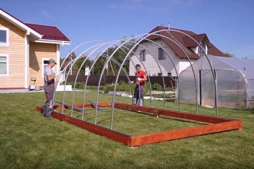 Как правильно установить парник из поликарбоната в Москве 16