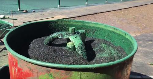 Резиновая крошка покрытие. Приготовление смеси