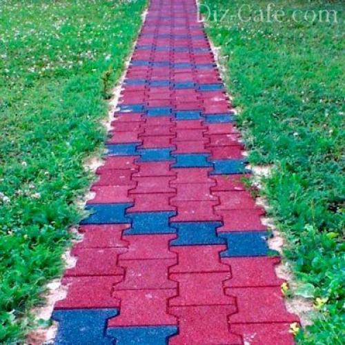 Делаем резиновое покрытие для дорожек на даче. Вариант #1 – укладка на грунт 01