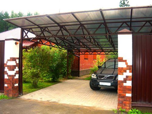 Односкатный навес из поликарбоната. Как построить односкатный навес из поликарбоната