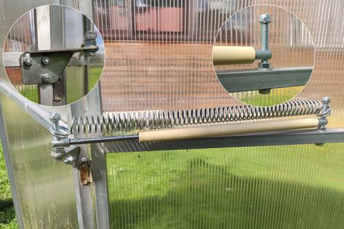 Как установить тепличные створки. Устройство автоматического проветривания теплиц